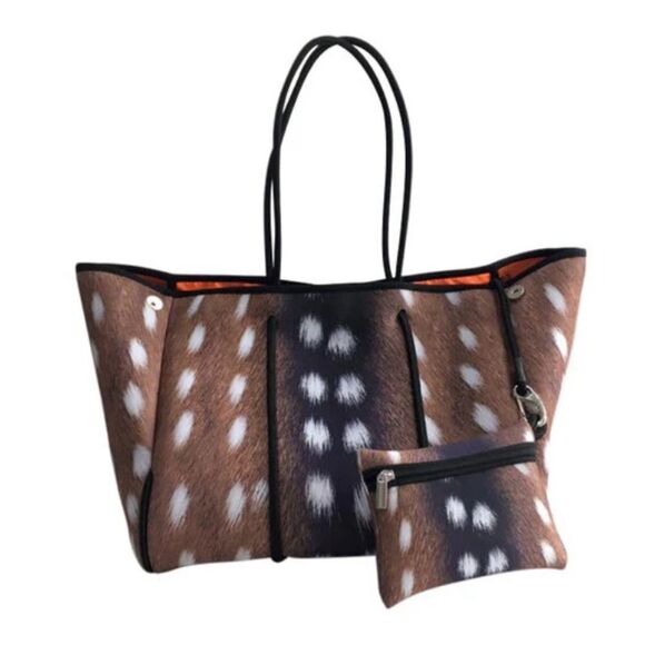 Parker & Hide Expandable Exclusive Neoprene Collection Tote Bag W/Wristlet NWT - Picture 8 of 8